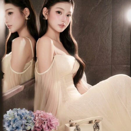 A- ĐẦM REN LƯỚI TAY RƠI